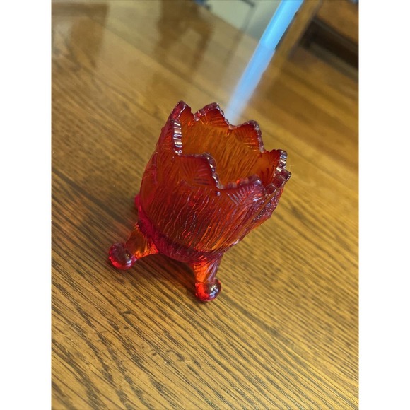 Guernsey Saratoga Indian Chief Toothpick Holder Ruby Glass 1903 Pittsburgh - Picture 5 of 14